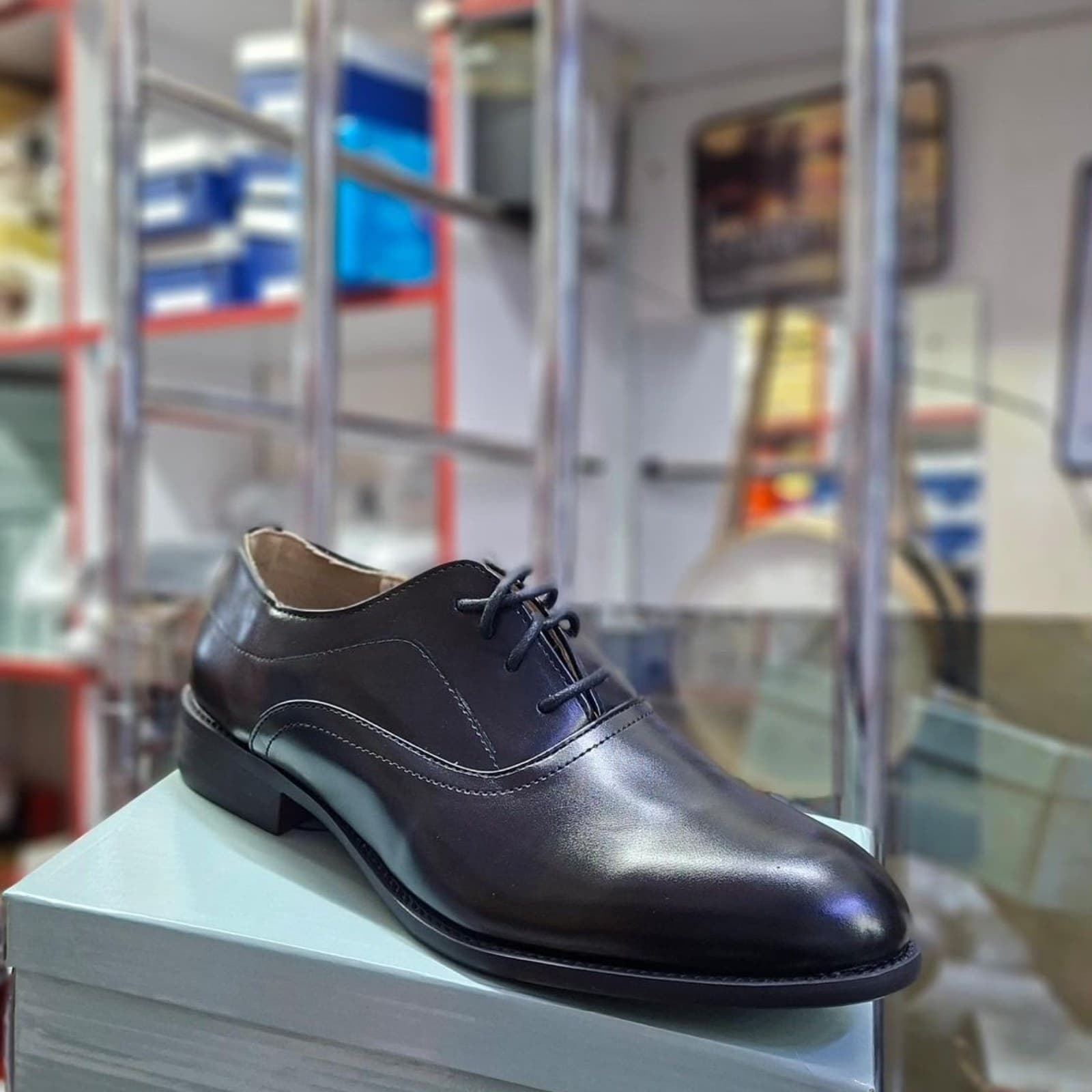 Men's Classic Leather Oxford Dress Shoes - Black image 1